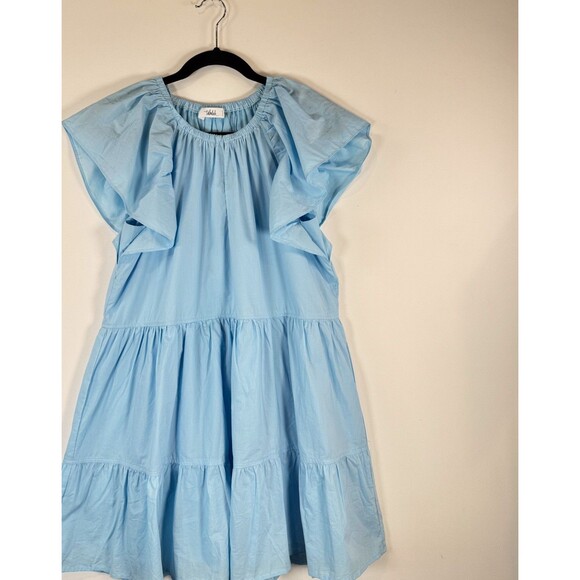 Talulah Womens Dress Blue Mini Flutter Sleeve Sundress Tiered A Line Medium - Picture 5 of 11